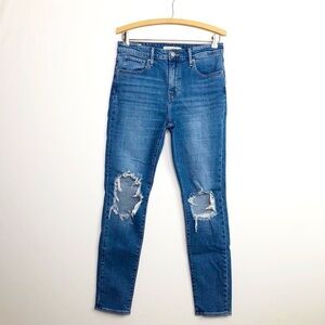 LEVI’S 721 high rise, skinny, distressed jeans